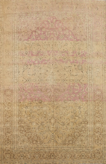 Distressed Muted Tabriz Persian Area Rug 9x13