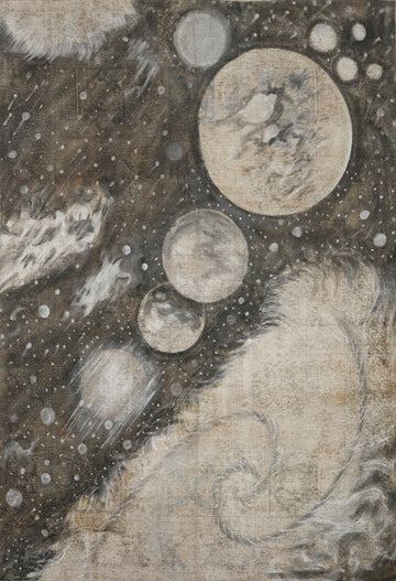 Night Sky Pictorial Wool Modern Persian Wool Rug 9x13
