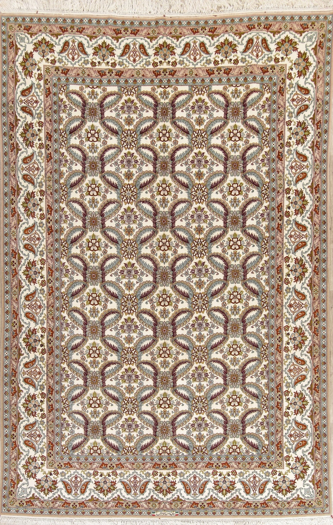 Masterpiece Wool/Silk Isfahan Persian Area Rug 8x12