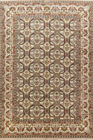 Wool & Silk Floral Isfahan Persian Area Rug 8x12