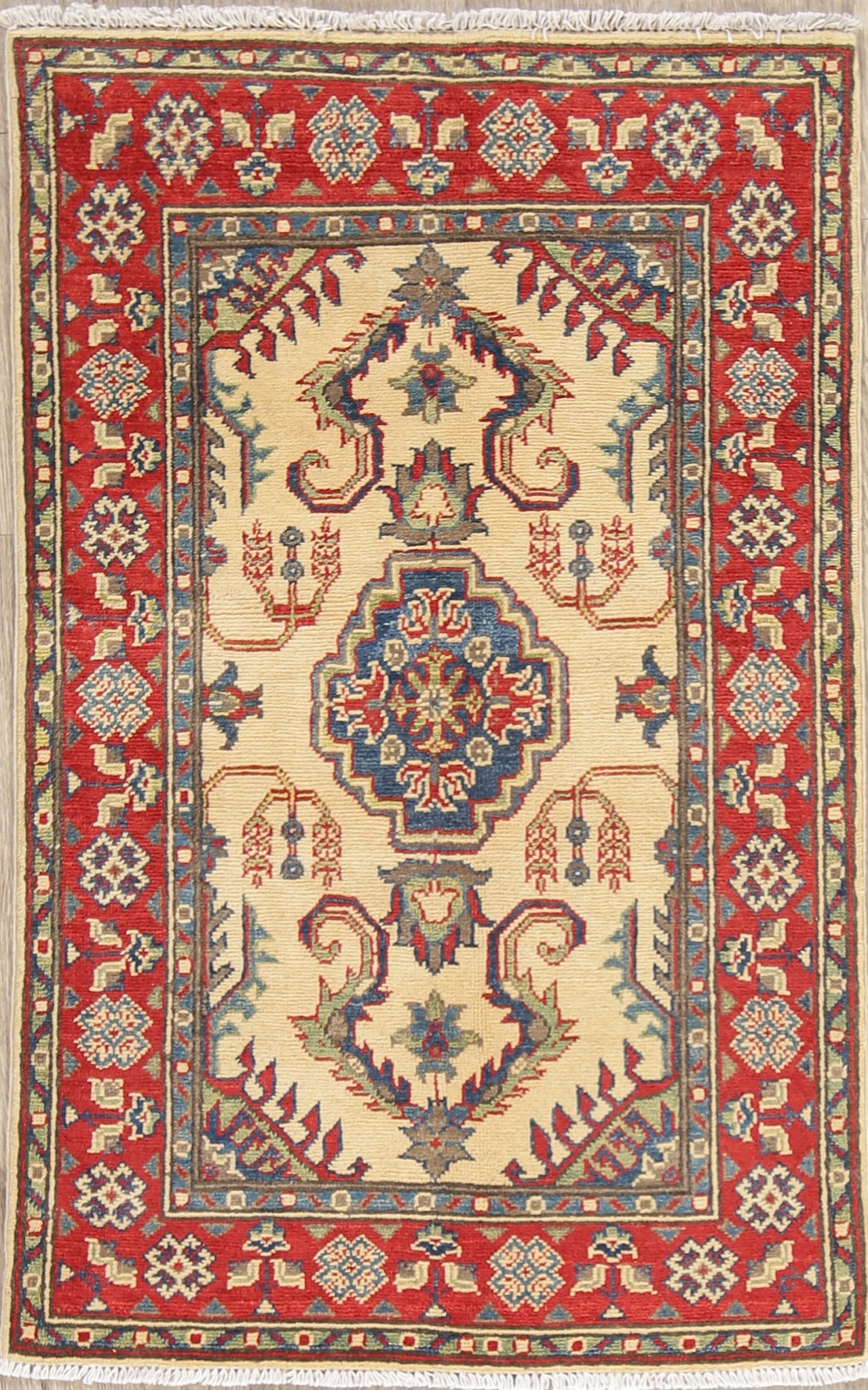 Geometric Kazak-Chechen Oriental Rug 3x4