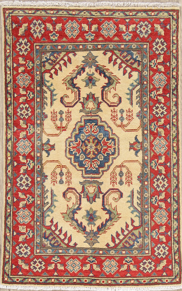 Geometric Kazak-Chechen Oriental Rug 3x4