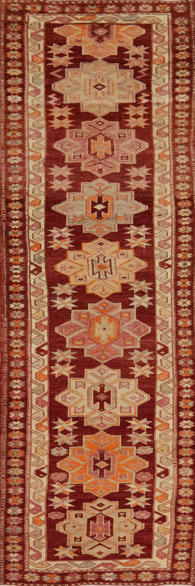 Vegetable Dye Oushak Turkish Runner Rug 3x12