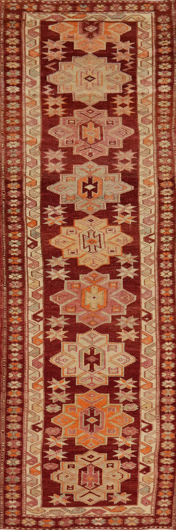 Vegetable Dye Oushak Turkish Runner Rug 3x12