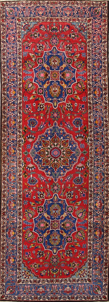 Vintage Red Wool Tabriz Persian Rug 5x13