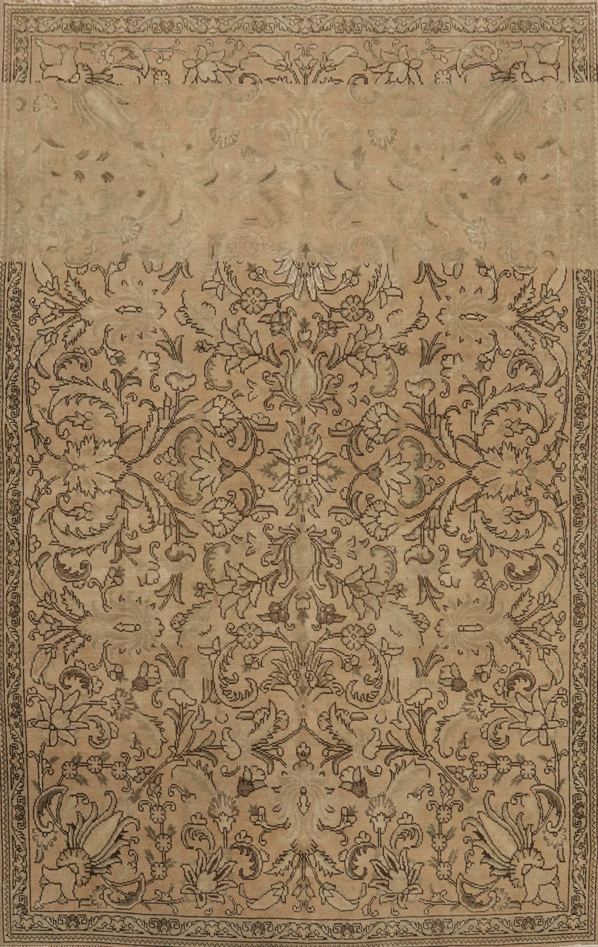 Distressed Muted Tabriz Persian Area Rug 6x9