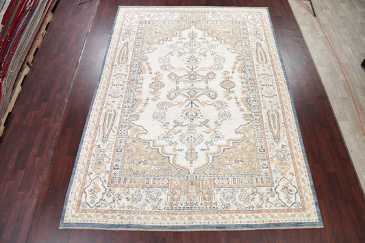 Ivory Oushak Turkish Oriental Area Rug 9x13