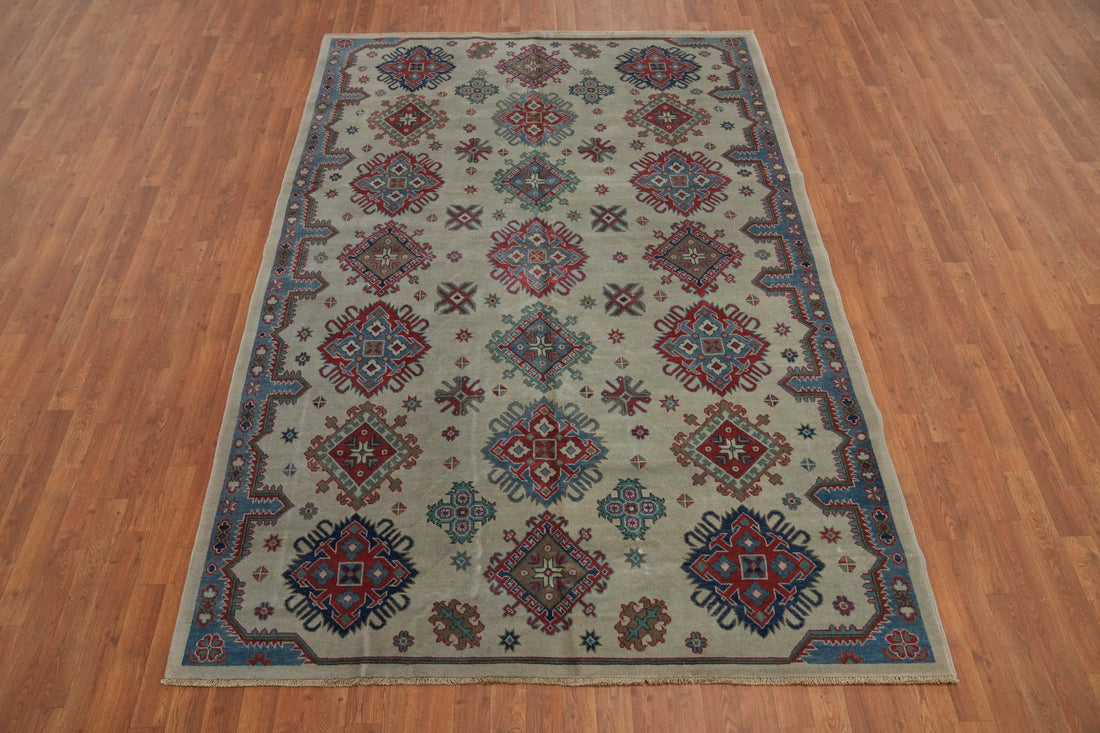 Geometric Super Kazak Chechen Oriental Wool Rug 6x9