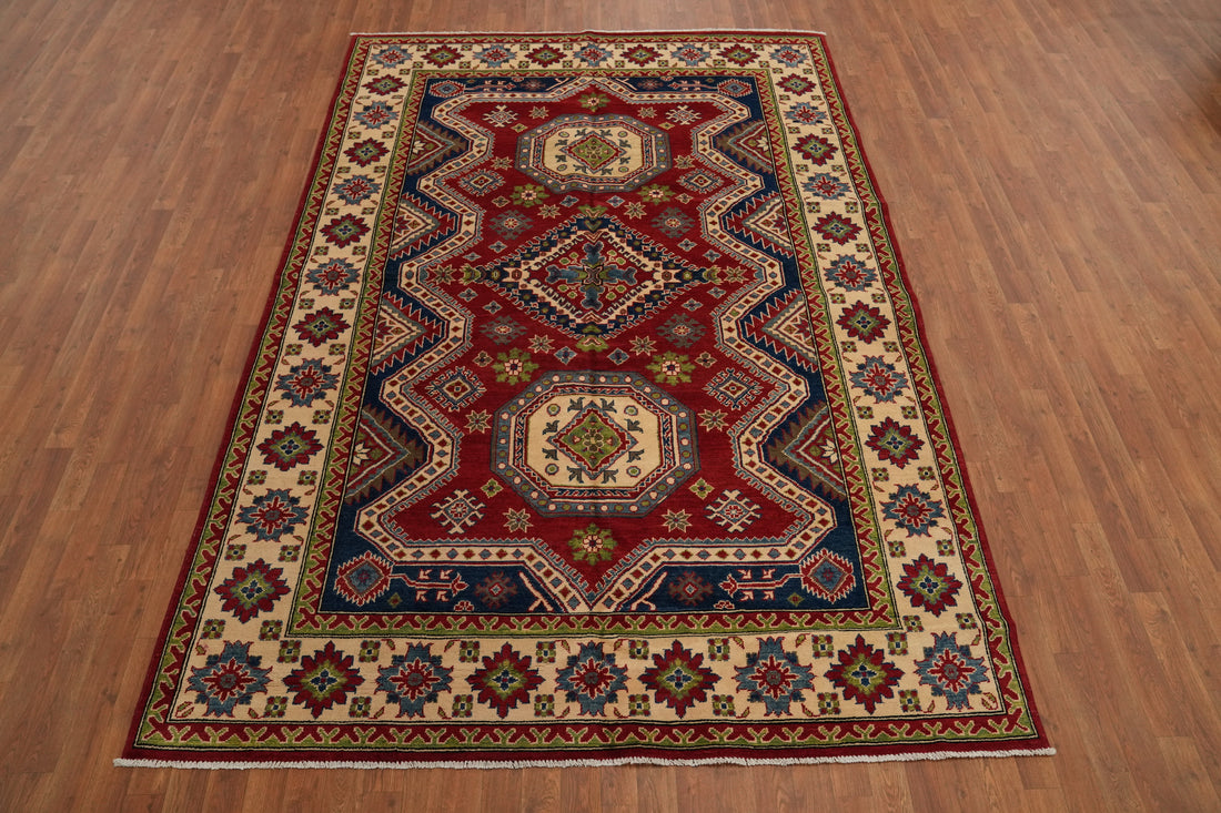 Red Super Kazak Chechen Oriental Area Rug 7x10