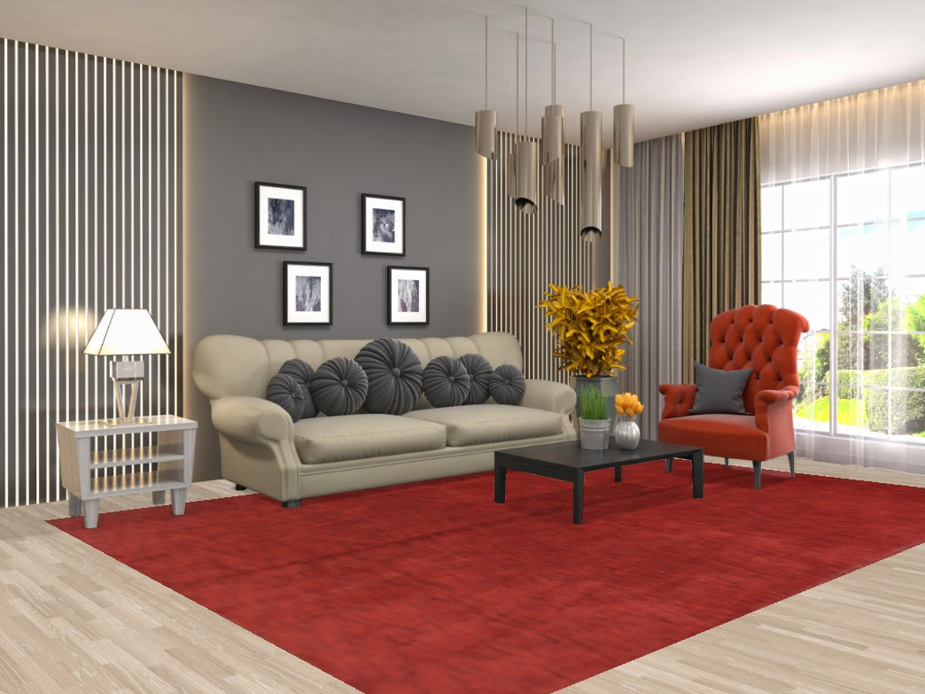 Solid Gabbeh Modern Area Rug 8x11
