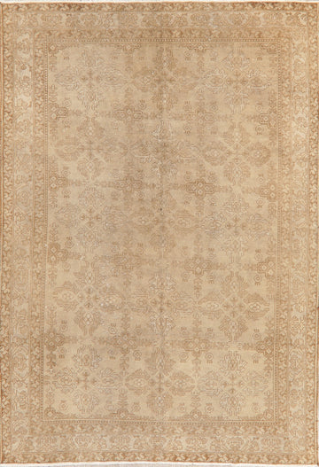 Vintage Geometric Ardebil Persian Wool Area Rug 7x10