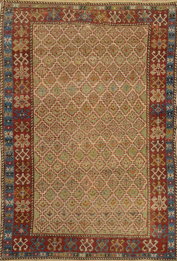 Pre-1900 Antique Vegetable Dye Shirvan Caucasian Wool Rug 3x5
