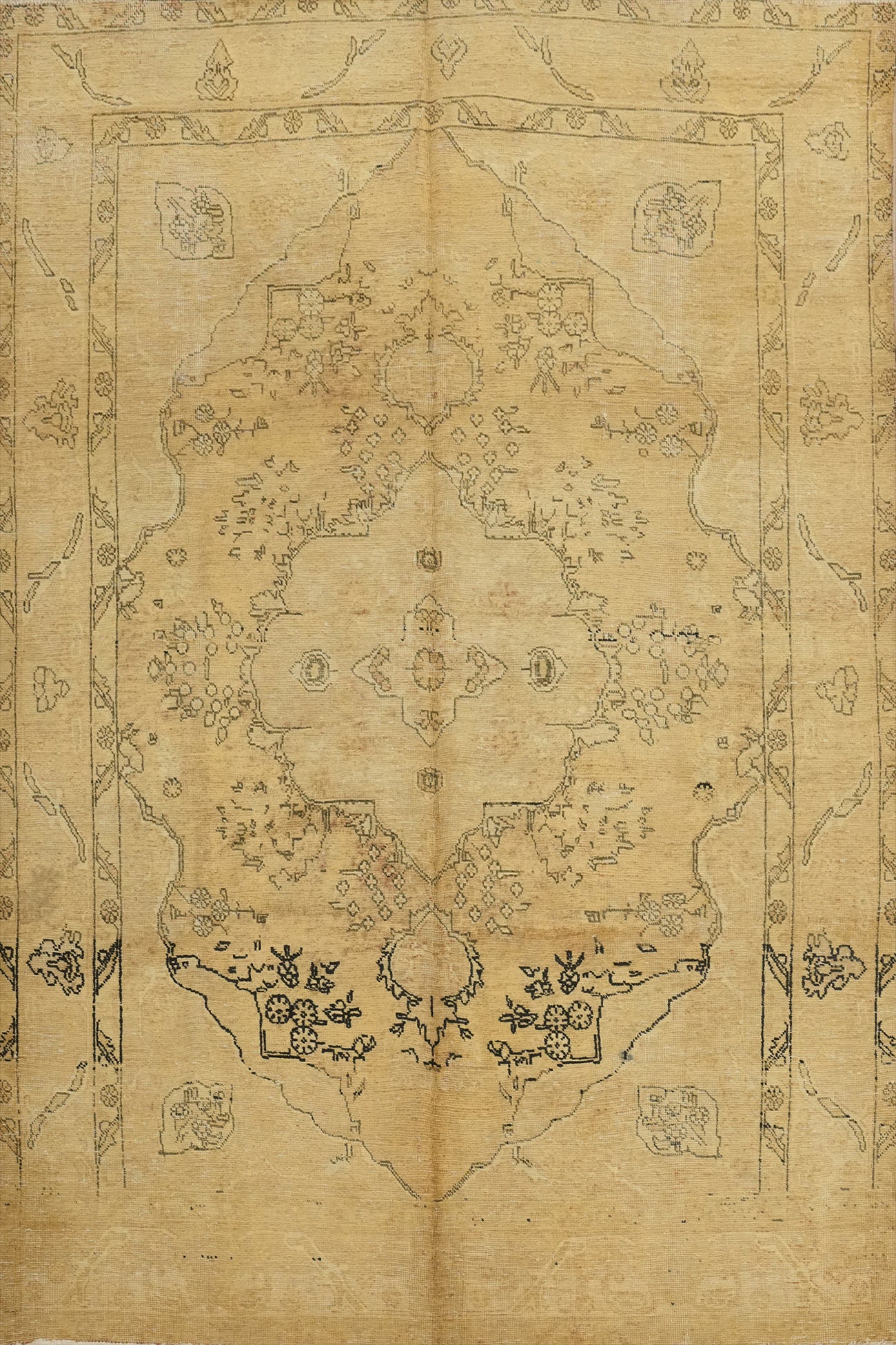 Muted Distressed Tabriz Persian Area Rug 6x10