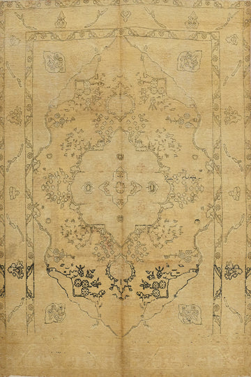 Muted Distressed Tabriz Persian Area Rug 6x10