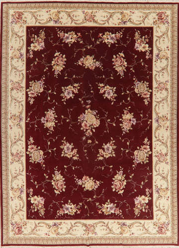 Floral Red Aubusson Oriental Area Rug 8x12