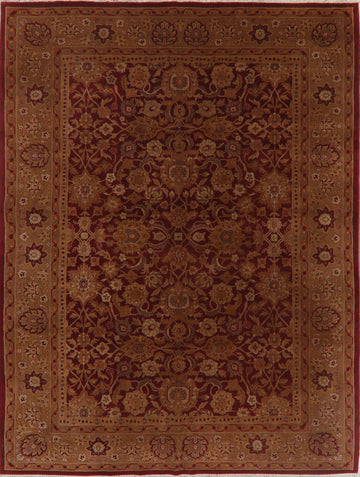 All-Over Floral Red Oushak Oriental Area Rug 9x11