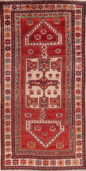 Antique Geometric Red Lori Persian Area Rug 5x10
