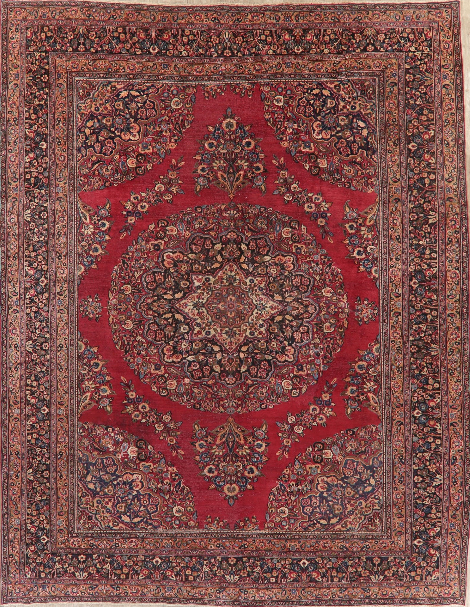 Antique Floral Red Dorokhsh Persian Rug Large 11x14
