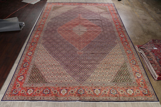 Antique Vegetable Dye Geometric Tabriz Persian Rug 13x19