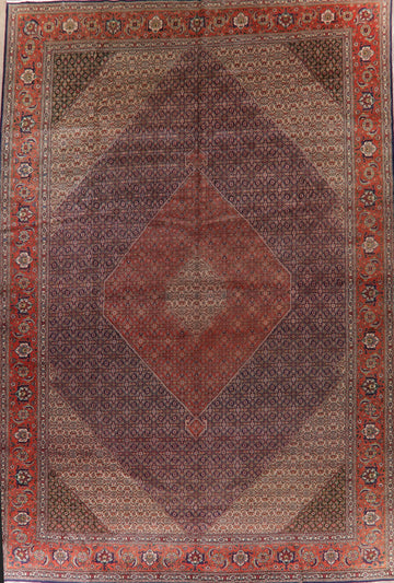 Antique Vegetable Dye Geometric Tabriz Persian Rug 13x19