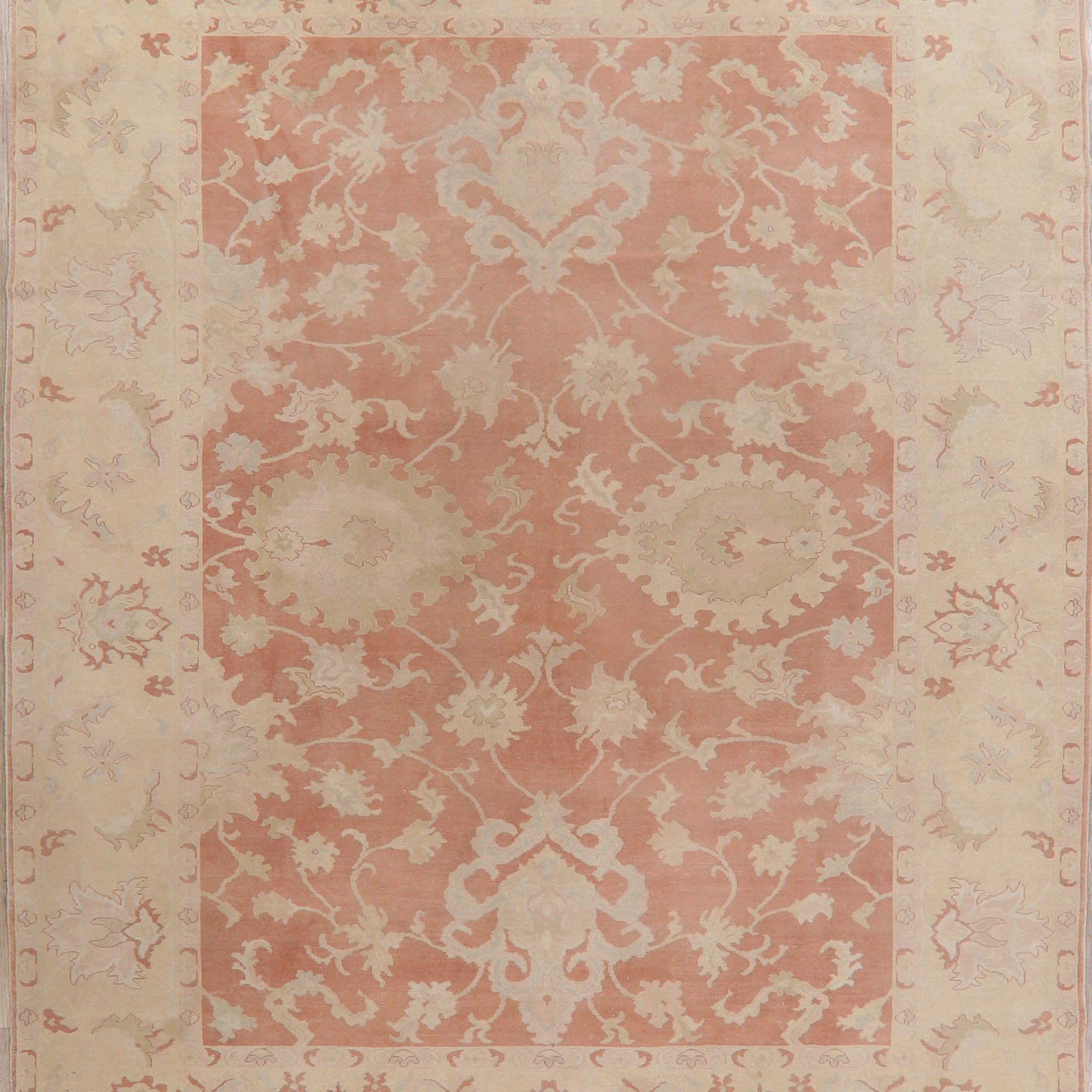 Vegetable Dye Rust Oushak Egyptian Area Rug 9x12
