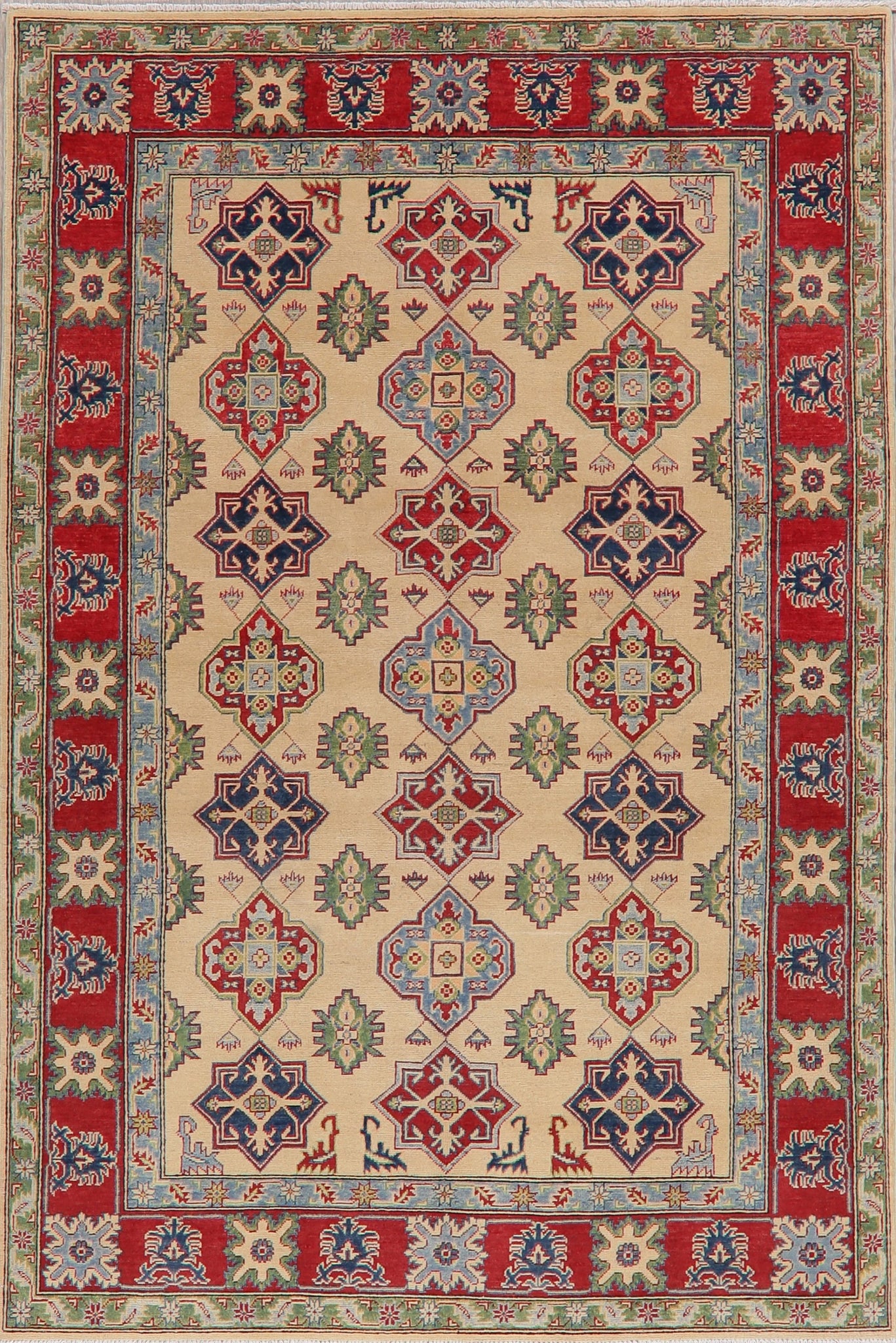Geometric 6x9 Super Kazak Area Rug
