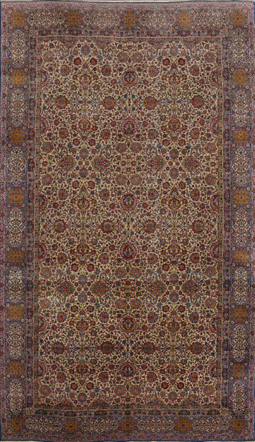 Antique Kerman Lavar Persian Large Rug 11x19