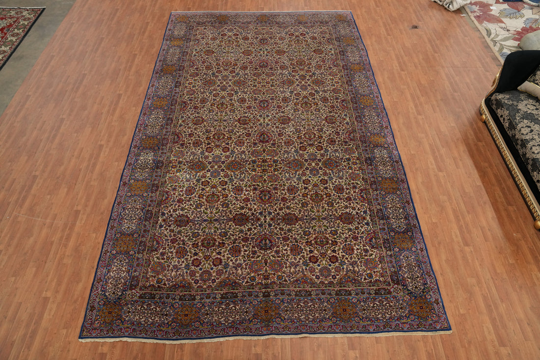 Antique Kerman Lavar Persian Large Rug 11x19
