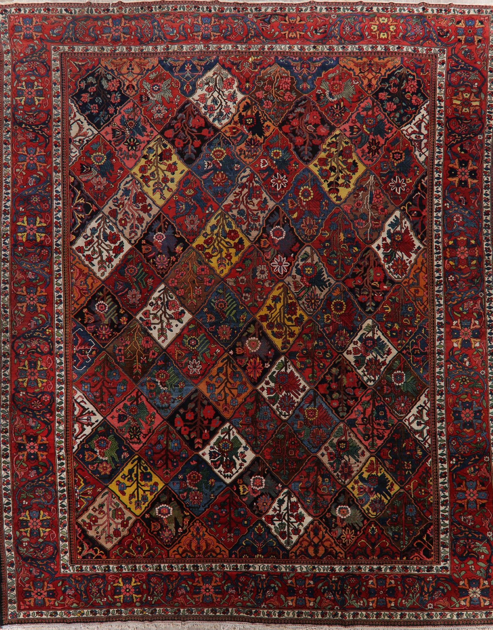 Antique Vegetable Dye Bakhtiari Persian Area Rug 13x16 Large