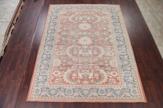 Antique Rust Floral Oushak Turkish Area Rug 9x12