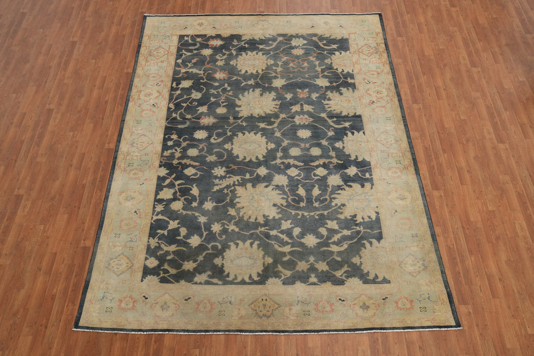 Antique Floral Oushak Turkish Area Rug 9x12