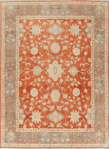 Rust Floral Oushak Egyptian Area Rug 8x11