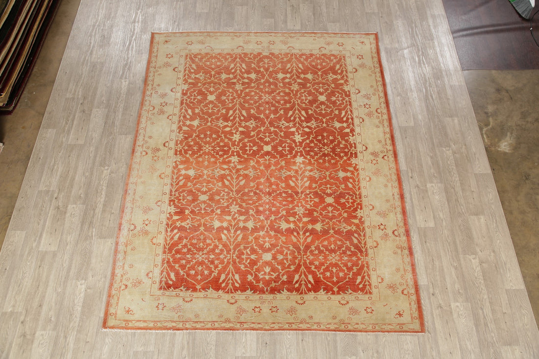 Vegetable Dye Oriental Oushak Rust Egyptian Area Rug 8x10