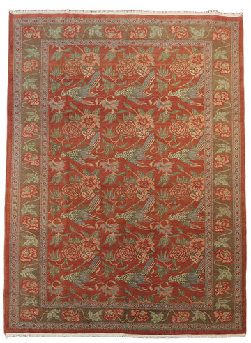 Animal Pictorial Vegetable Dye Oushak Egypt Area Rug 7x10