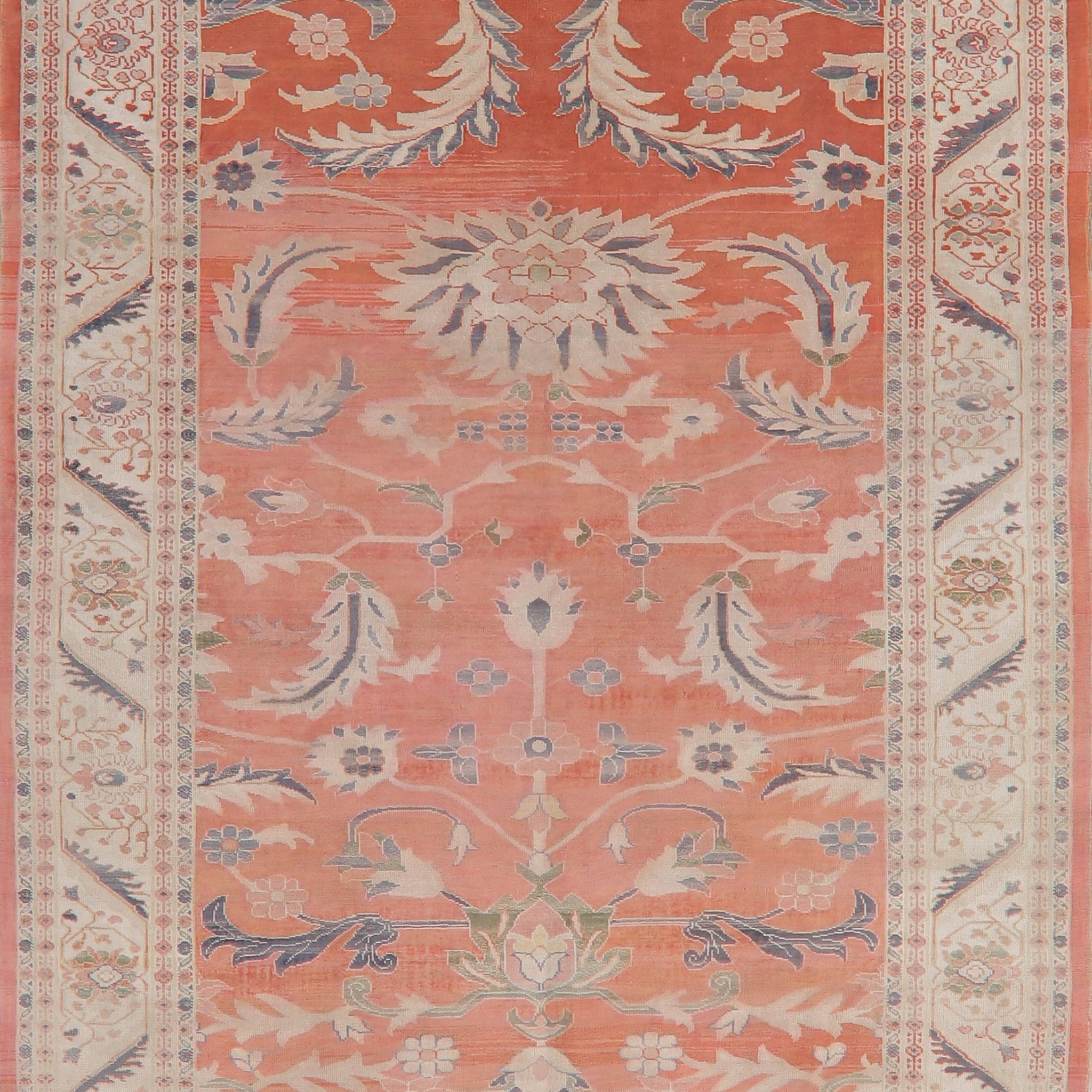 Floral Vegetable Dye Oushak Egypt Area Rug 6x8