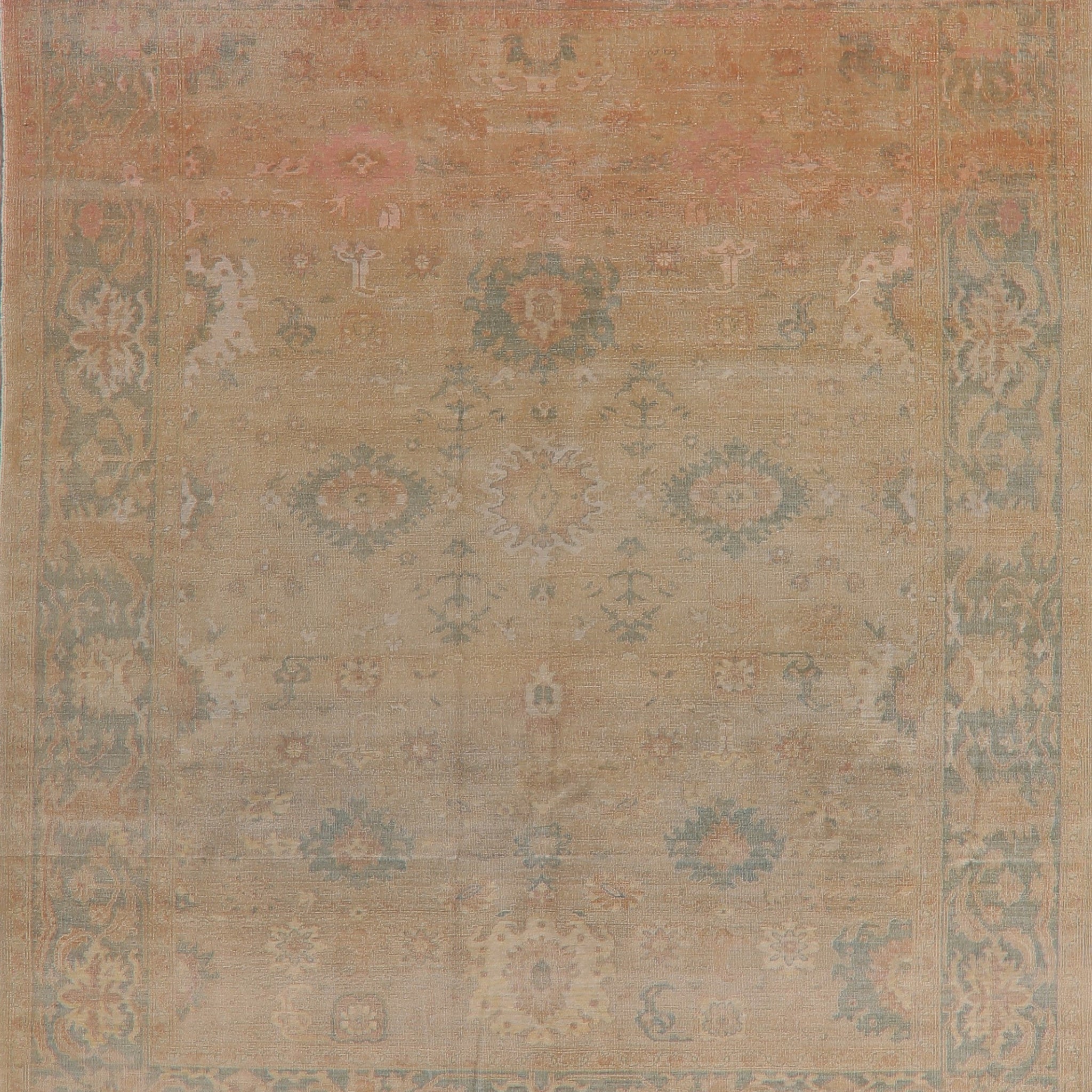 Antique Vegetable Dye Oushak Turkish Area Rug 8x10