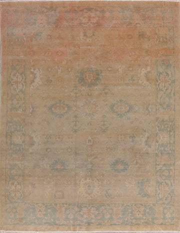 Antique Vegetable Dye Oushak Turkish Area Rug 8x10