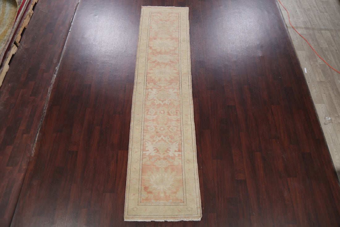 Vegetable Dye Oushak Egyptian Runner Rug 3x11