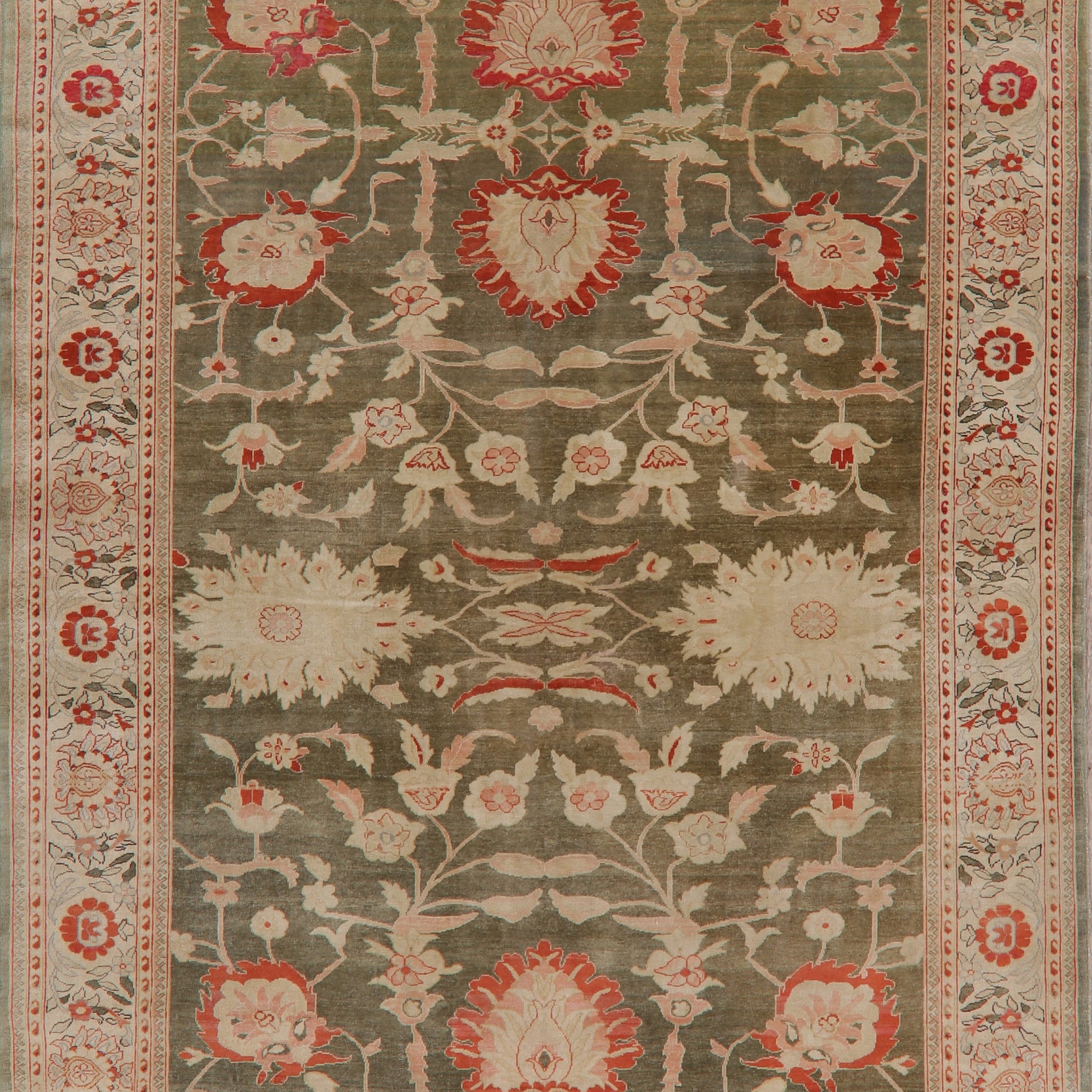 Green Vegetable Dye Oushak Turkish Area Rug 9x12