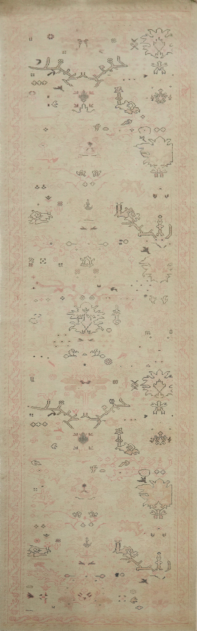 Vegetable Dye Oushak Egyptian Runner Rug 3x12