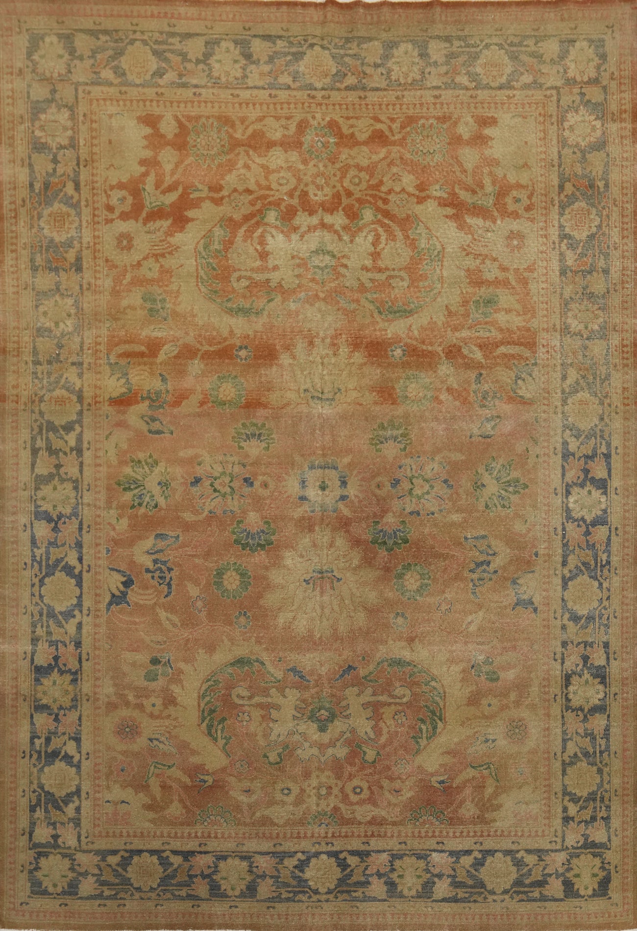 Antique Vegetable Dye Oushak Turkish Area Rug 8x11