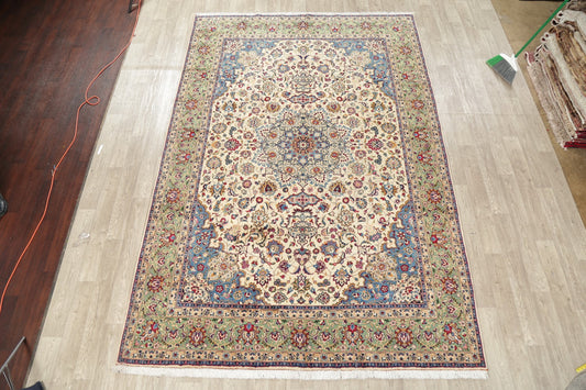 Vegetable Dye Vintage Floral Kashan Persian Area Rug 8x12