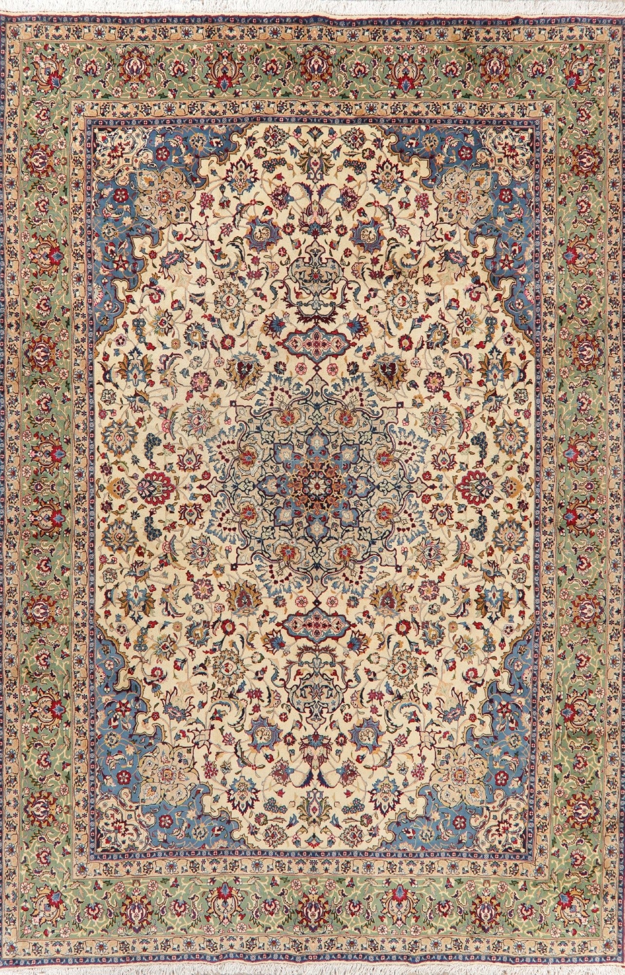 Vegetable Dye Vintage Floral Kashan Persian Area Rug 8x12