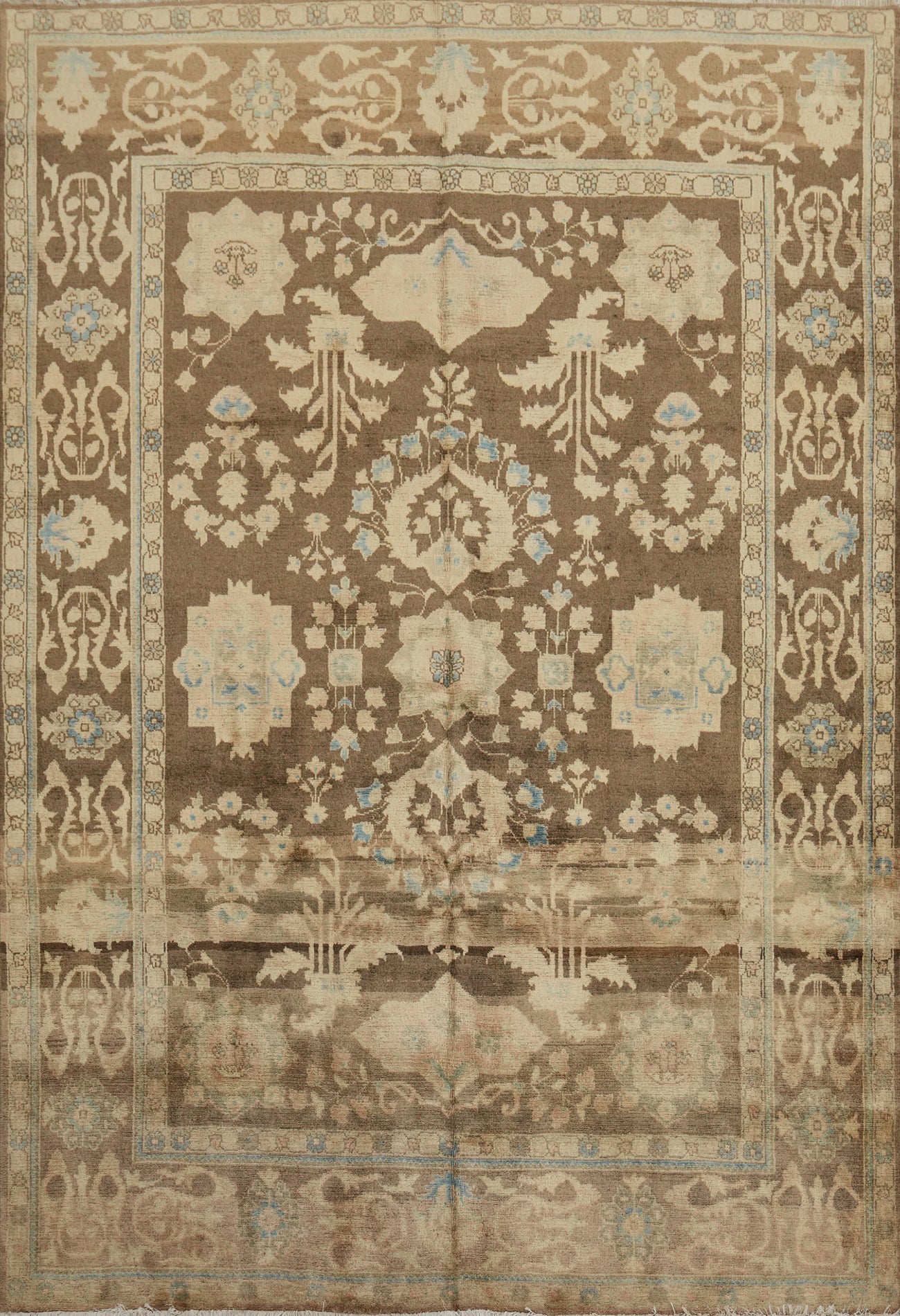 Antique Look Muted Floral Sultanabad Persian Area Rug 7x10
