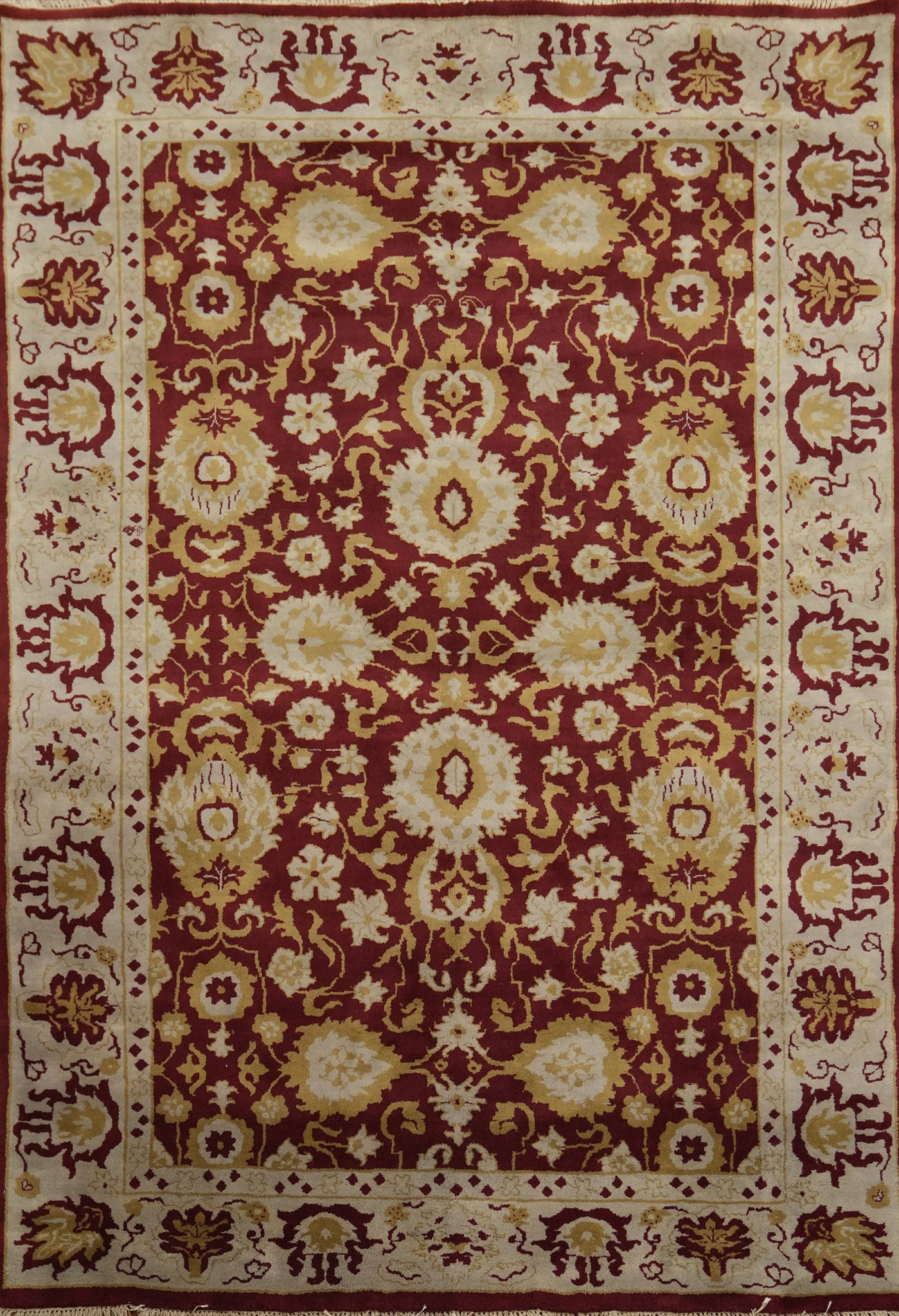 All-Over Red Floral Oushak Oriental Area Rug 9x11