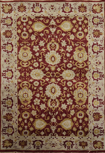 All-Over Red Floral Oushak Oriental Area Rug 9x11