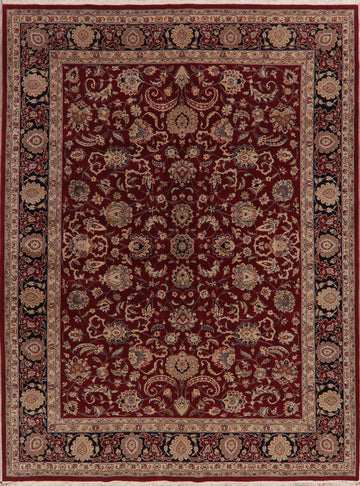 All-Over Floral Red Aubusson Oriental Area Rug 9x11