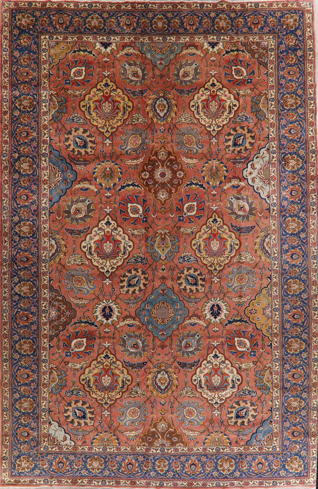 Antique Vegetable Dye Tabriz Heydarzadeh Persian Rug 11x18