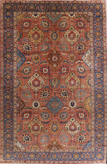 Antique Vegetable Dye Tabriz Heydarzadeh Persian Rug 11x18