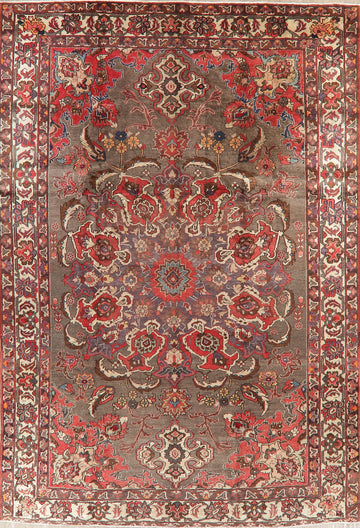 Vintage Brown Bakhtiari Persian Area Rug 8x12